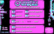 OverKill for IBM PC/Compatibles - The main menu.