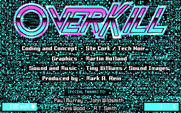 OverKill for IBM PC/Compatibles - Game credits.