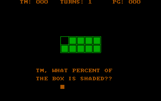 Shark Hunt IBM PC/Compatibles Screenshot: What percentage of the box is shaded?