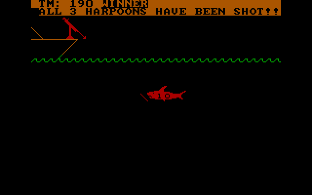 Shark Hunt IBM PC/Compatibles Screenshot: And we have a winner!