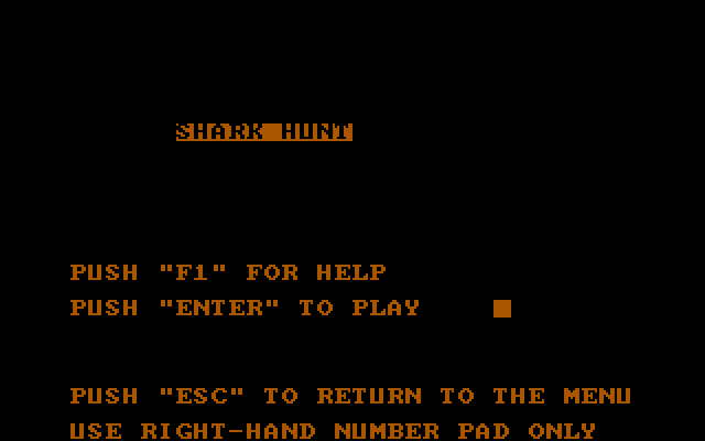 Shark Hunt IBM PC/Compatibles Screenshot: Title screen.