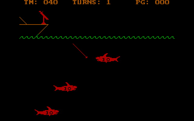 Shark Hunt IBM PC/Compatibles Screenshot: Hunting sharks...