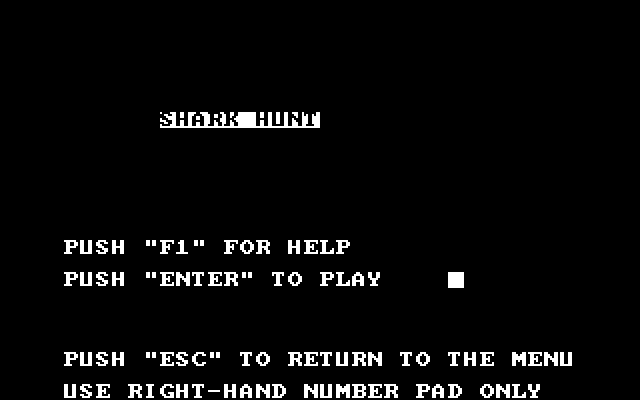 Shark Hunt IBM PC/Compatibles Screenshot: Title screen.