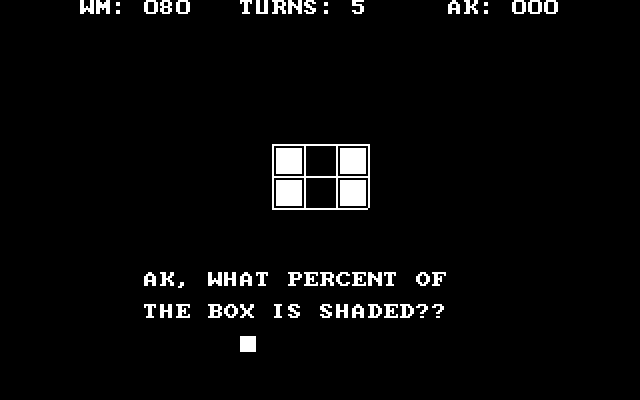 Shark Hunt IBM PC/Compatibles Screenshot: What percentage of this box is shaded?