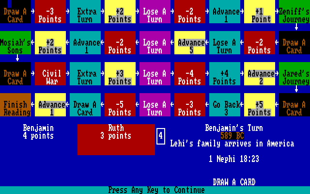Book of Mormon Game, The IBM PC/Compatibles Screenshot: Time to draw a card...