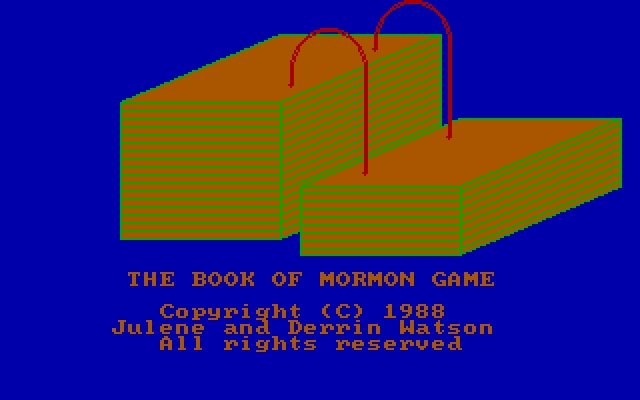 Book of Mormon Game, The IBM PC/Compatibles Screenshot: Title screen.