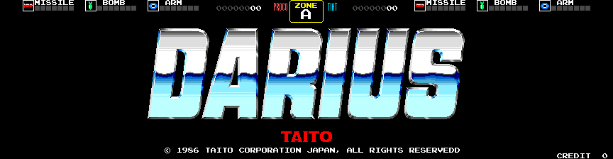 Darius Arcade Screenshot: Title screen.