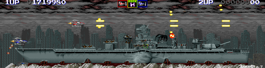 Darius II Arcade Screenshot: Yamato, the end of level boss for Zone K.