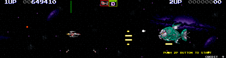 Darius II Arcade Screenshot: A mini-boss version of Fatty Glutton...