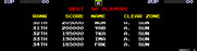 Darius II for Arcade - Attract mode; the high scores scroll by...