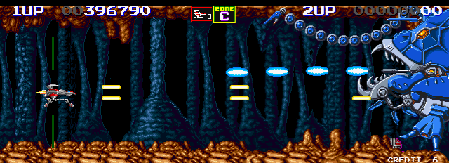 Darius II Arcade Screenshot: Alloy Lantern as appearing in Zone C.