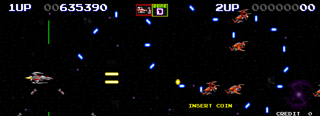 Darius II Arcade Screenshot: Act quickly, there's a lot to dodge here!