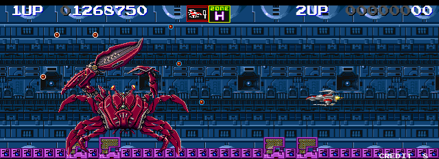 Darius II Arcade Screenshot: Enter "Red Crab"...