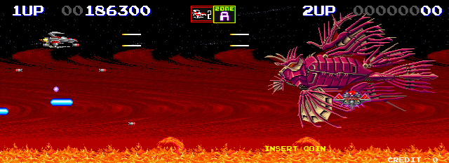 Darius II Arcade Screenshot: Hyper Sting, the first end of level boss...