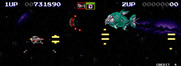 Darius II for Arcade - Fighting a mini-boss...
