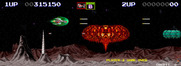 Darius II for Arcade - A giant explosion takes out most enemies on the screen...