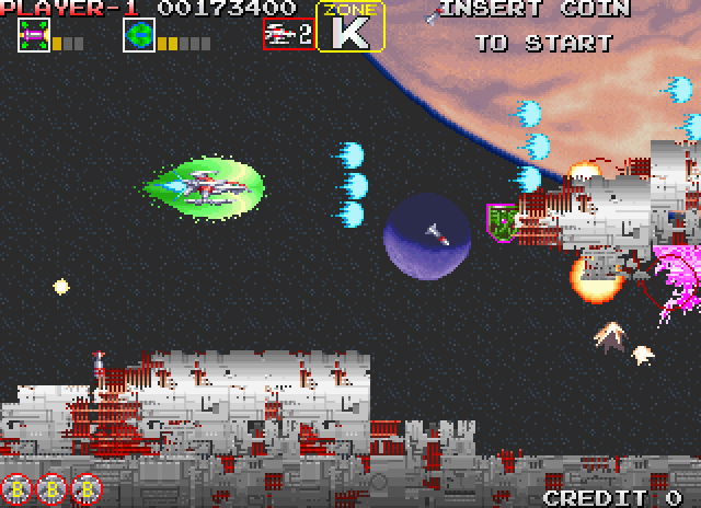 Darius Gaiden Arcade Screenshot: Start of Zone K.