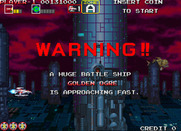 Darius Gaiden for Arcade - Like all Darius games, there's a warning just before the end of level boss battle...