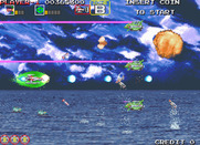 Darius Gaiden for Arcade - Don't get hit by these lasers! Even your shield won't protect from a direct hit...