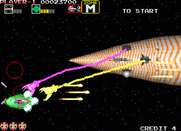 Darius Gaiden for Arcade - Fighting Titanic Lance, a huge end of level boss...