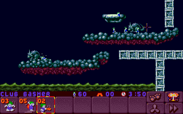Lemmings 2: The Tribes IBM PC/Compatibles Screenshot: Start of a dark level...