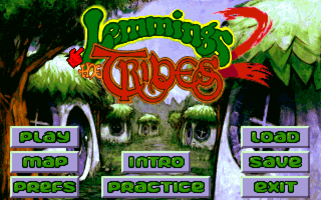 Lemmings 2: The Tribes IBM PC/Compatibles Screenshot: The main menu.