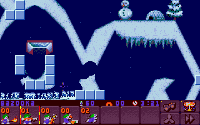 Lemmings 2: The Tribes IBM PC/Compatibles Screenshot: Guiding my lemmings to safety...