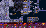 Lemmings 2: The Tribes for IBM PC/Compatibles - Start of the space level.