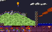 Lemmings 2: The Tribes for IBM PC/Compatibles - Here's an obstacle; trying a balloon, but that doesn't work well...