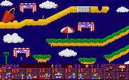 Lemmings 2: The Tribes for IBM PC/Compatibles - Beach level start.