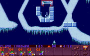 Lemmings 2: The Tribes for IBM PC/Compatibles - Start of the snowy region.