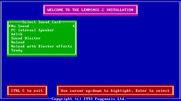 Lemmings 2: The Tribes for IBM PC/Compatibles - Welcome to Lemmings 2 installation! First, choose a sound card.