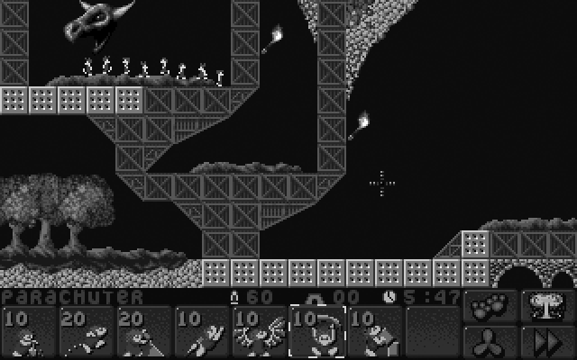 Lemmings 2: The Tribes IBM PC/Compatibles Screenshot: First thing I need to do here is dig my way out of the box...