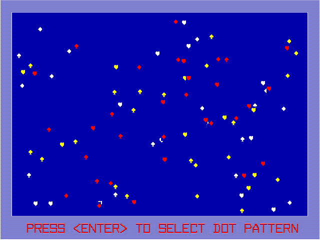 10 Best Fortune Teller IBM PC/Compatibles Screenshot: Randomly generating a dot pattern.