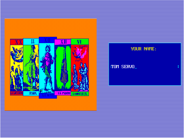 10 Best Fortune Teller IBM PC/Compatibles Screenshot: Time to consult the tarot cards.