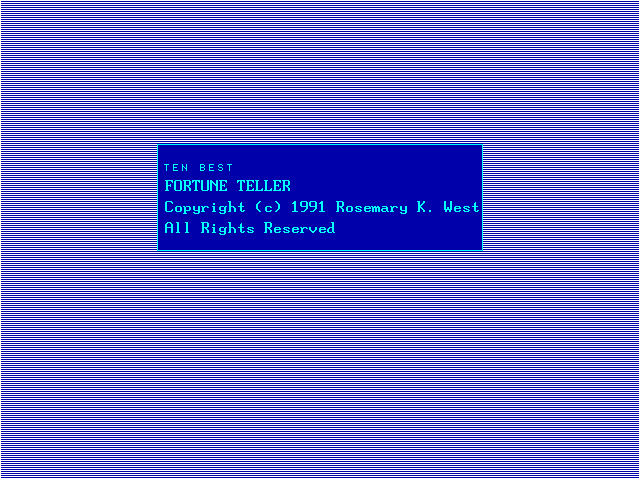 10 Best Fortune Teller IBM PC/Compatibles Screenshot: Loading screen.