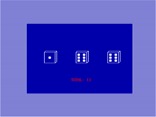 10 Best Fortune Teller IBM PC/Compatibles Screenshot: Dice total is 13.