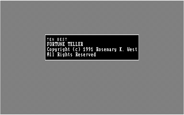 10 Best Fortune Teller IBM PC/Compatibles Screenshot: Loading screen.