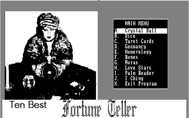 10 Best Fortune Teller IBM PC/Compatibles Screenshot: Title screen.