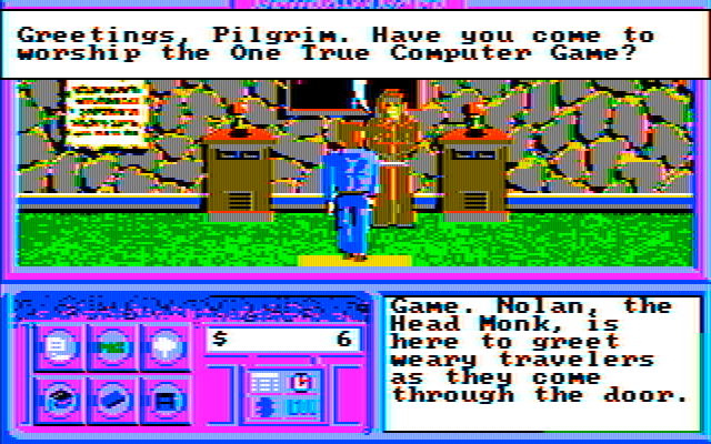 Neuromancer IBM PC/Compatibles Screenshot: The house of Pong...the one true computer game!