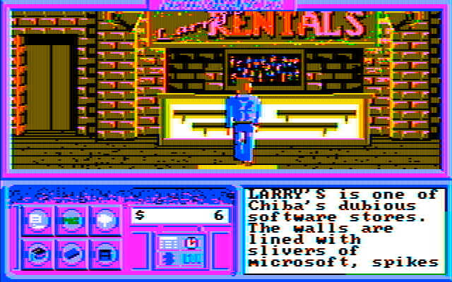 Neuromancer IBM PC/Compatibles Screenshot: This place is a little dubious.