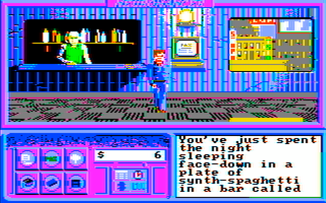 Neuromancer IBM PC/Compatibles Screenshot: Game start.