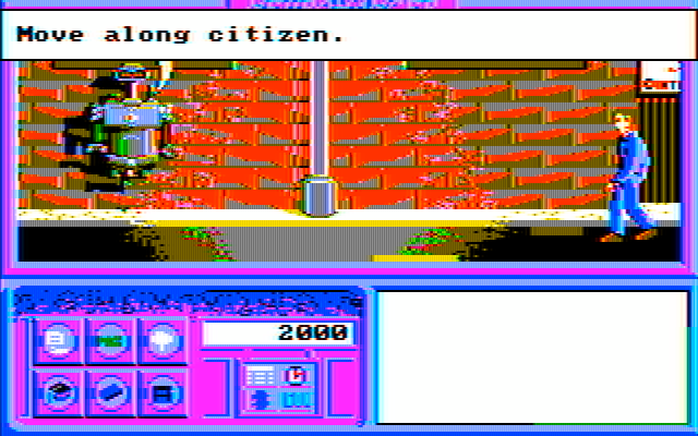 Neuromancer IBM PC/Compatibles Screenshot: Move along, citizen!