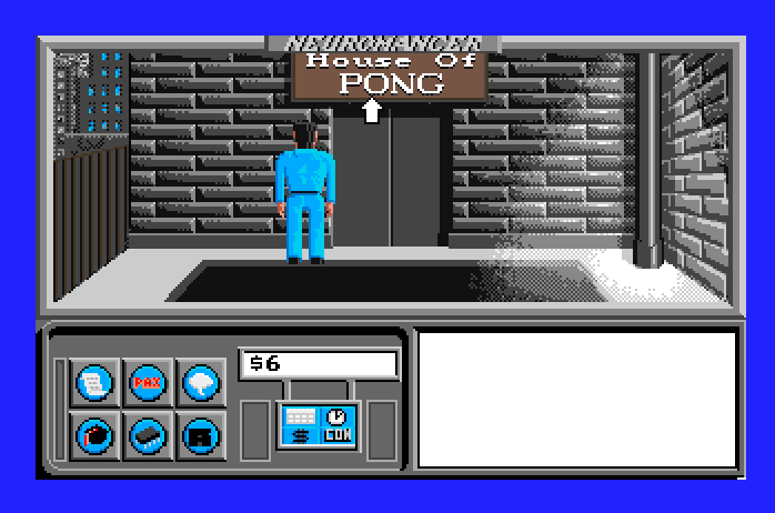 Neuromancer Apple IIgs Screenshot: Outside the House of Pong.