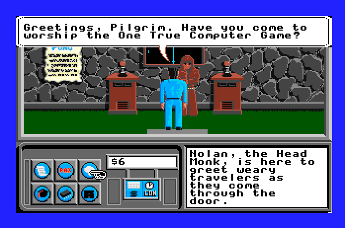 Neuromancer Apple IIgs Screenshot: Have you come to worship the one true computer game?