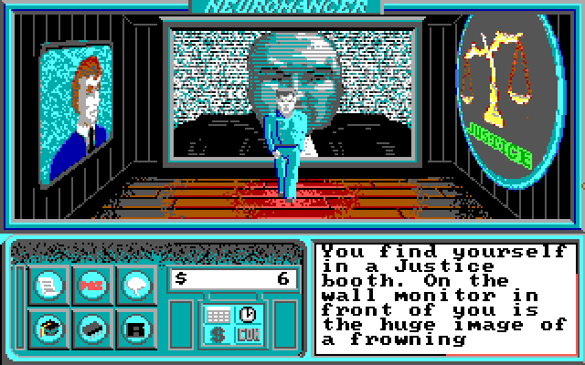 Neuromancer IBM PC/Compatibles Screenshot: Oops, I'm in trouble already!