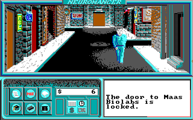 Neuromancer IBM PC/Compatibles Screenshot: Wandering the town.