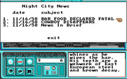 Neuromancer for IBM PC/Compatibles - Reading the news...