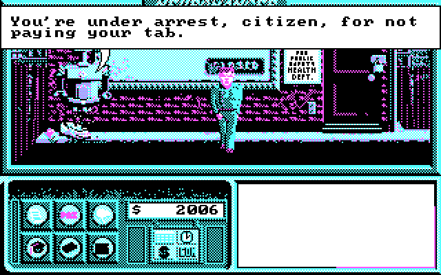 Neuromancer IBM PC/Compatibles Screenshot: Oops, I'm under arrest!