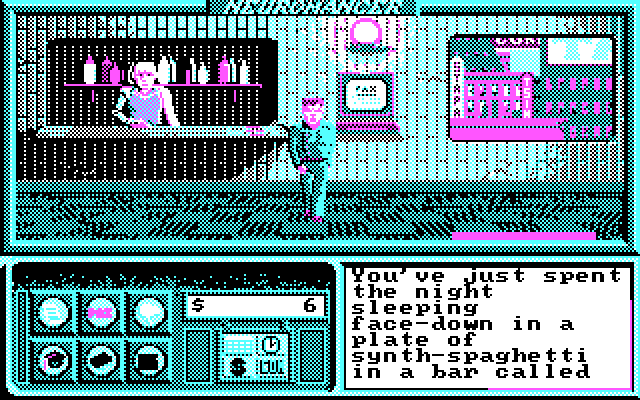 Neuromancer IBM PC/Compatibles Screenshot: The game begins here.
